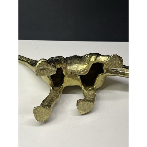 Metal Dinosaur Sculpture Figurine Brachiosaurus 13" X 10" Gold Dino Decor Figure - Picture 10 of 11